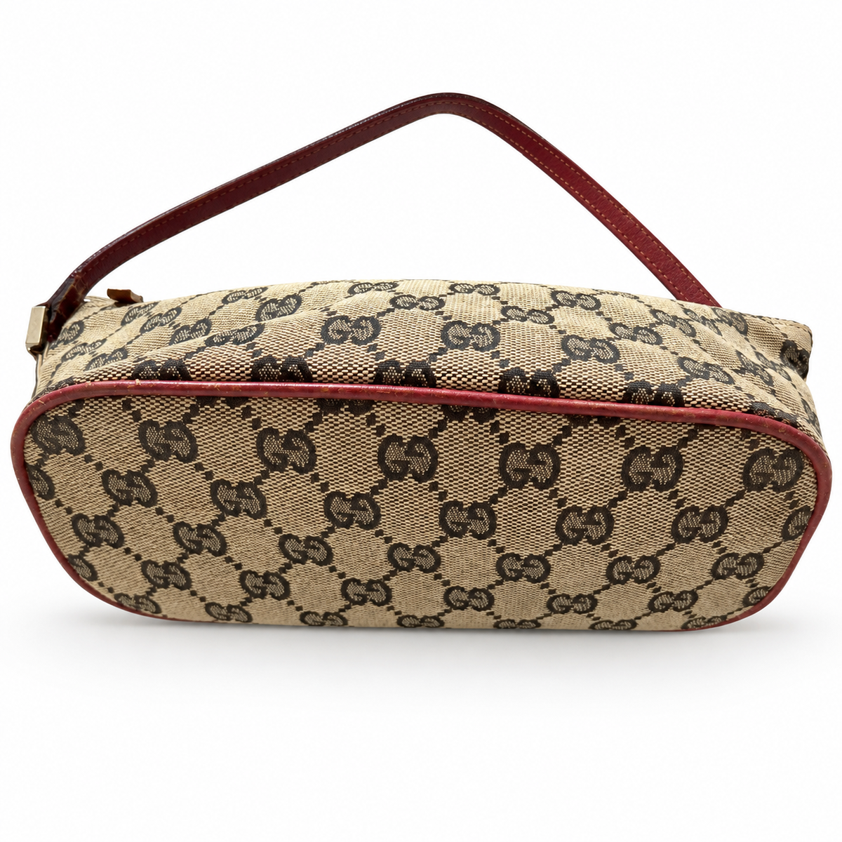 Gucci Vintage GG Canvas Boat Bag – Red Leather