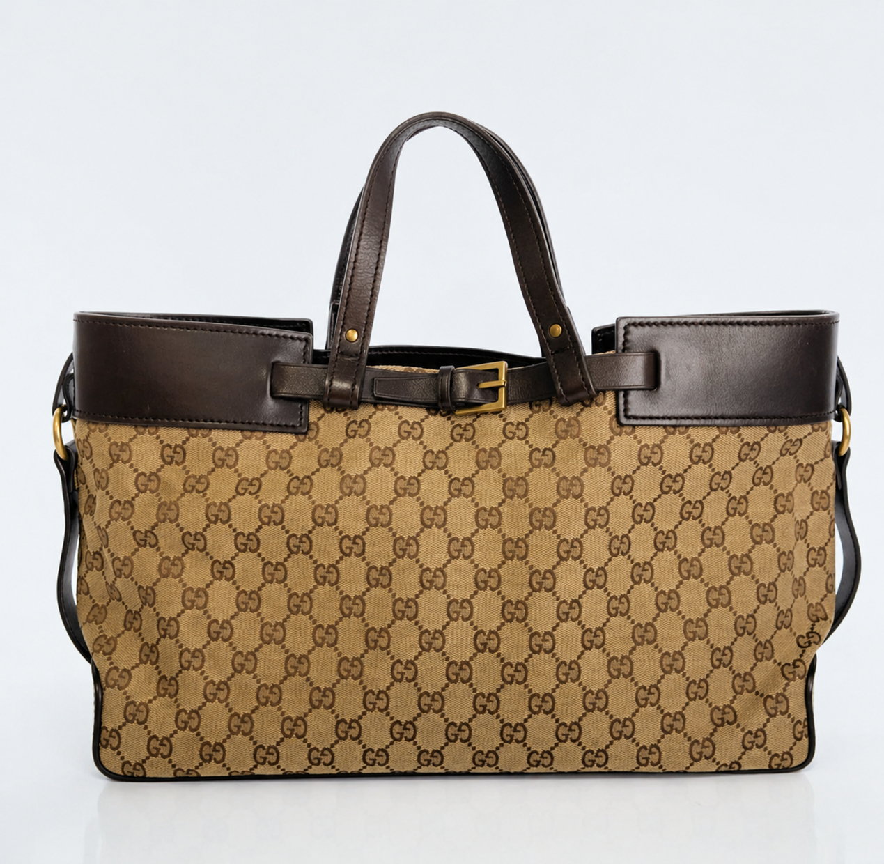 Gucci GG Canvas Belted Tote Bag