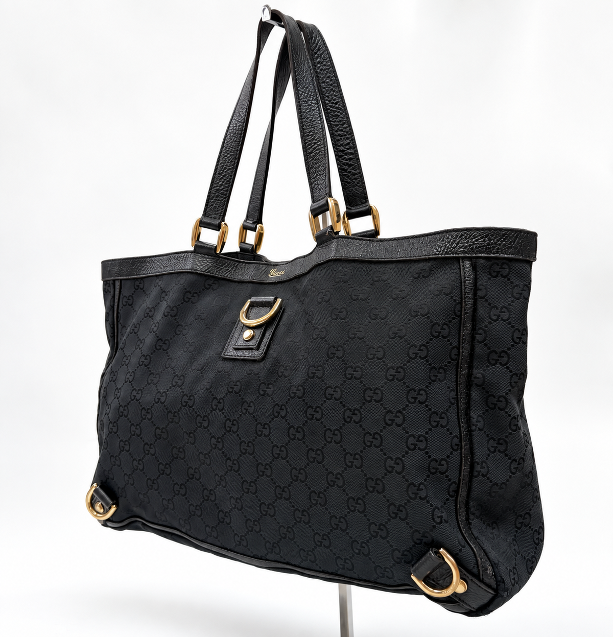 Gucci Abbey D-Ring Tote Bag – Black GG Canvas