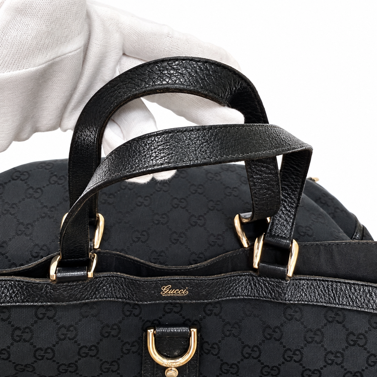 Gucci Abbey D-Ring Tote Bag – Black GG Canvas