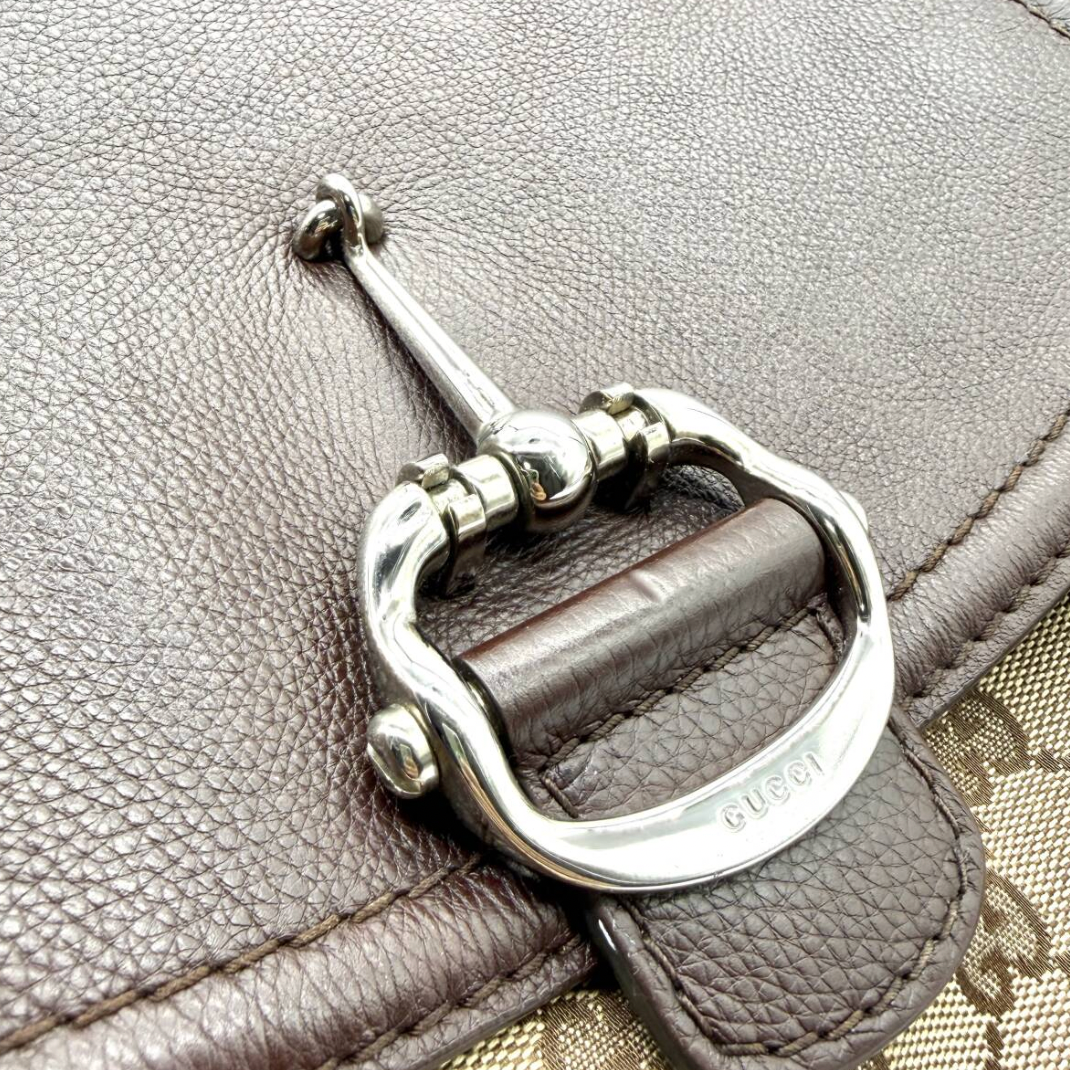 Gucci Medium GG Canvas Techno Horsebit Bag