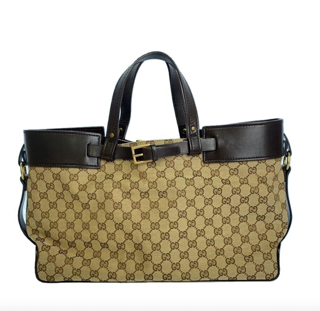 Gucci GG Canvas Belted Tote Bag