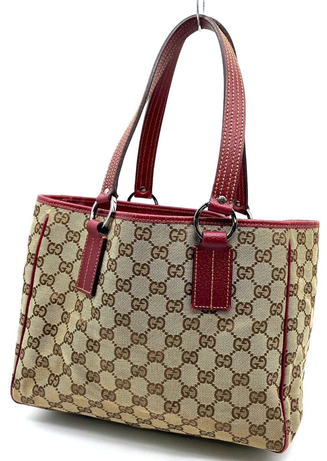 Gucci GG Canvas Leather Red Beige