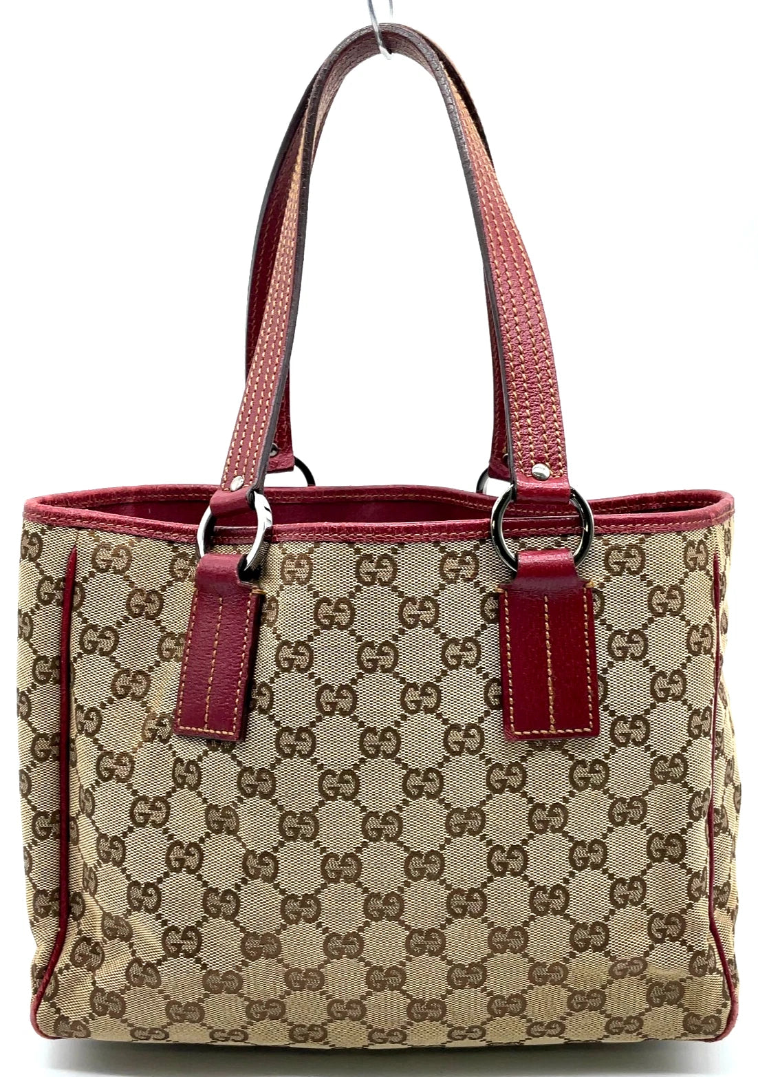 Gucci GG Canvas Leather Red Beige