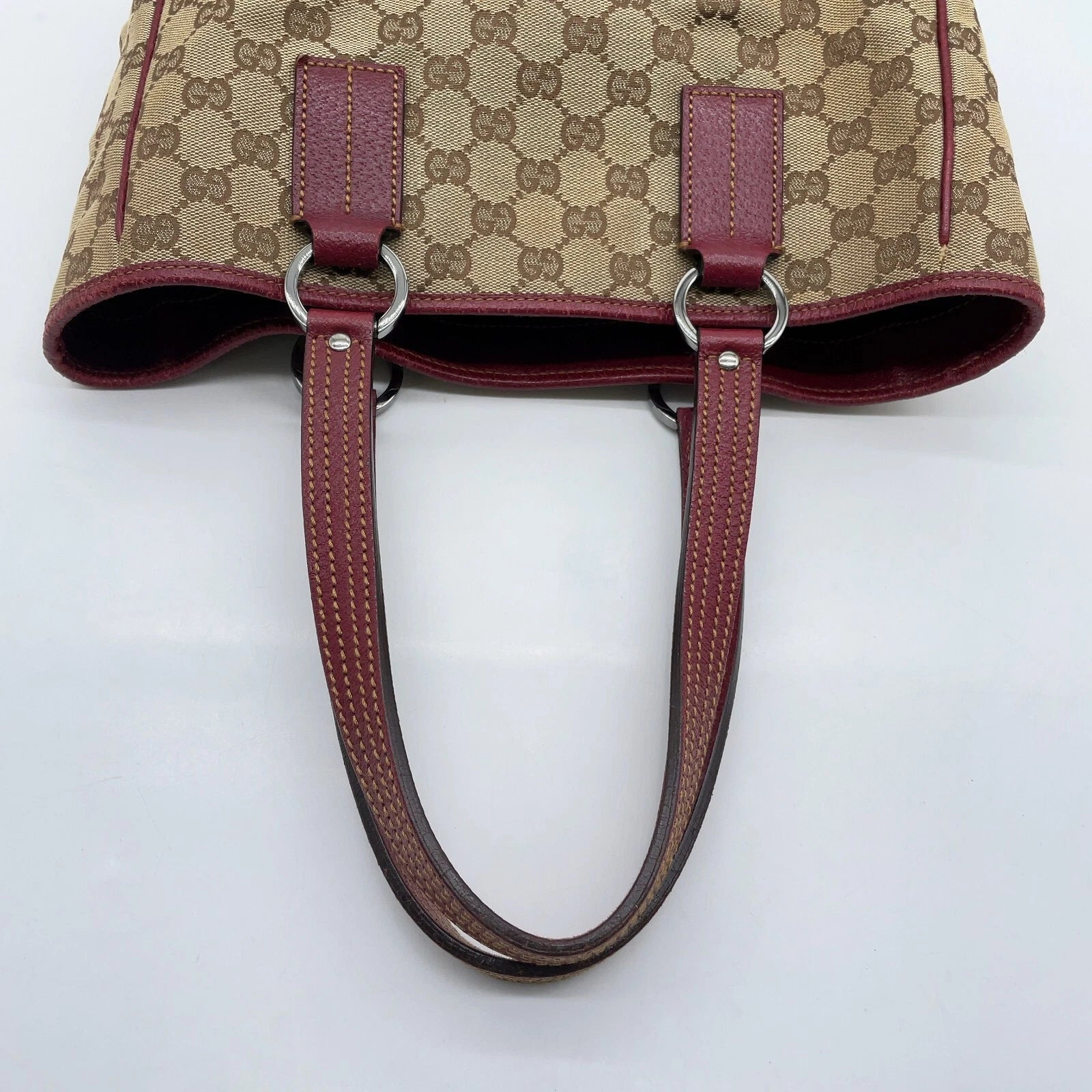 Gucci GG Canvas Leather Red Beige