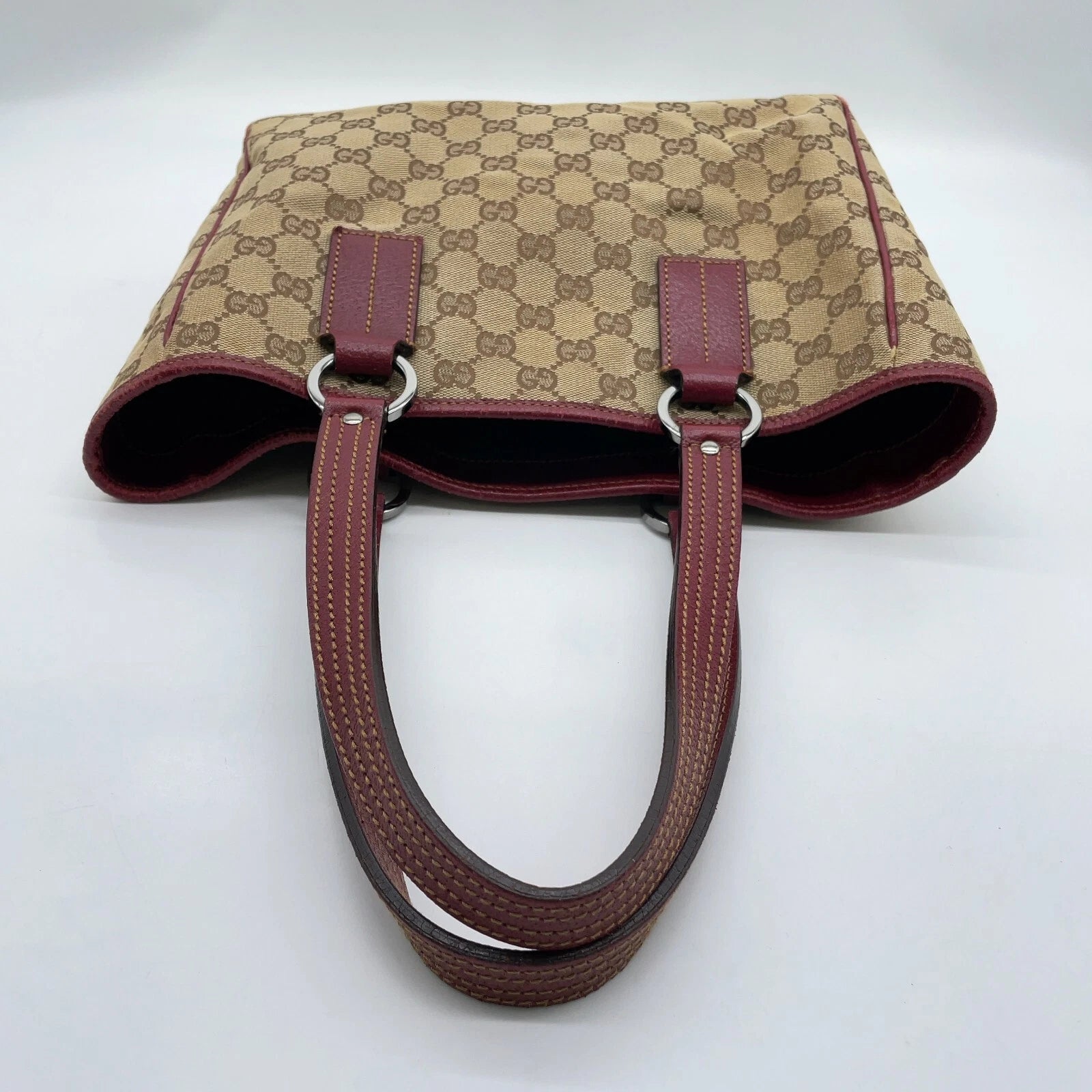 Gucci GG Canvas Leather Red Beige