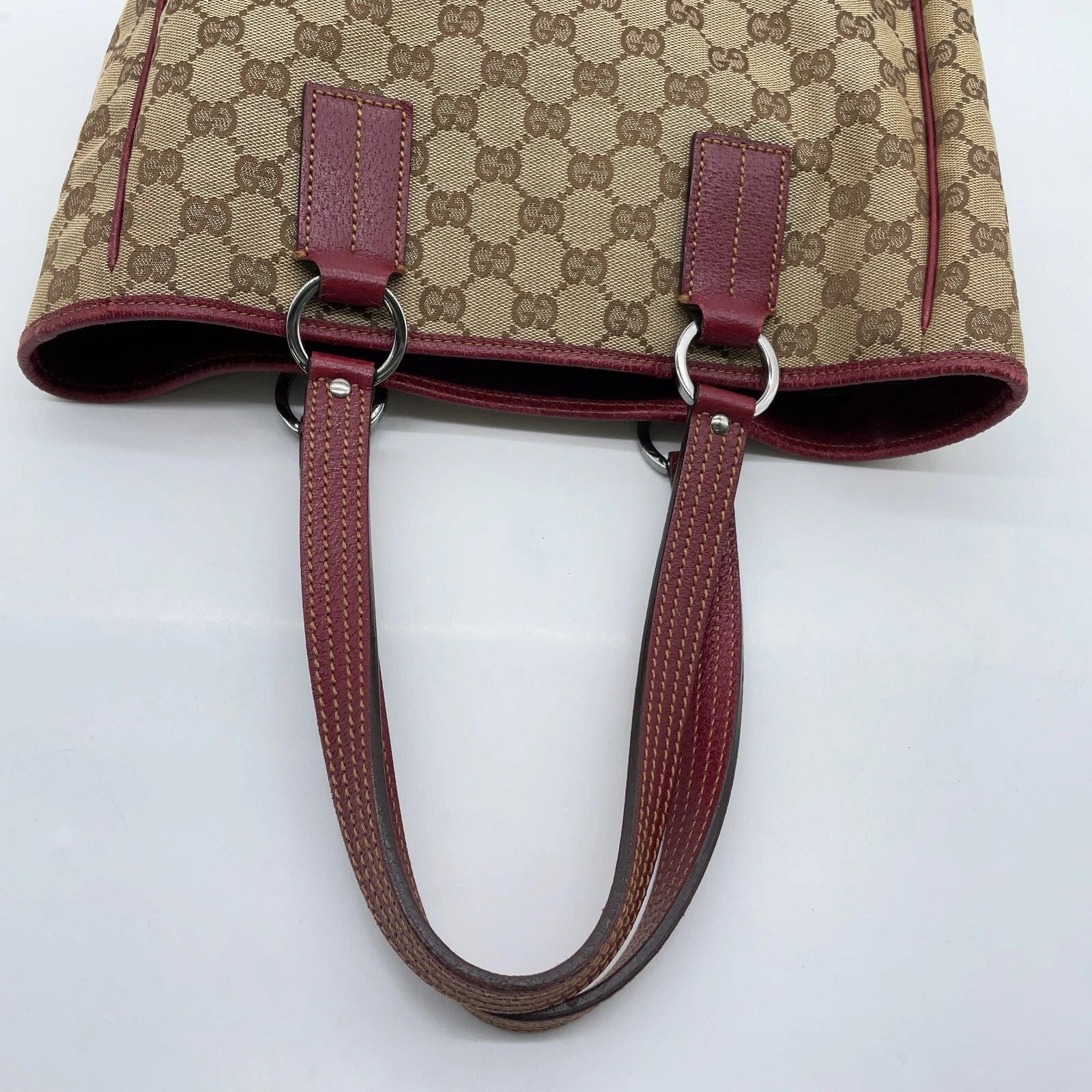 Gucci GG Canvas Leather Red Beige
