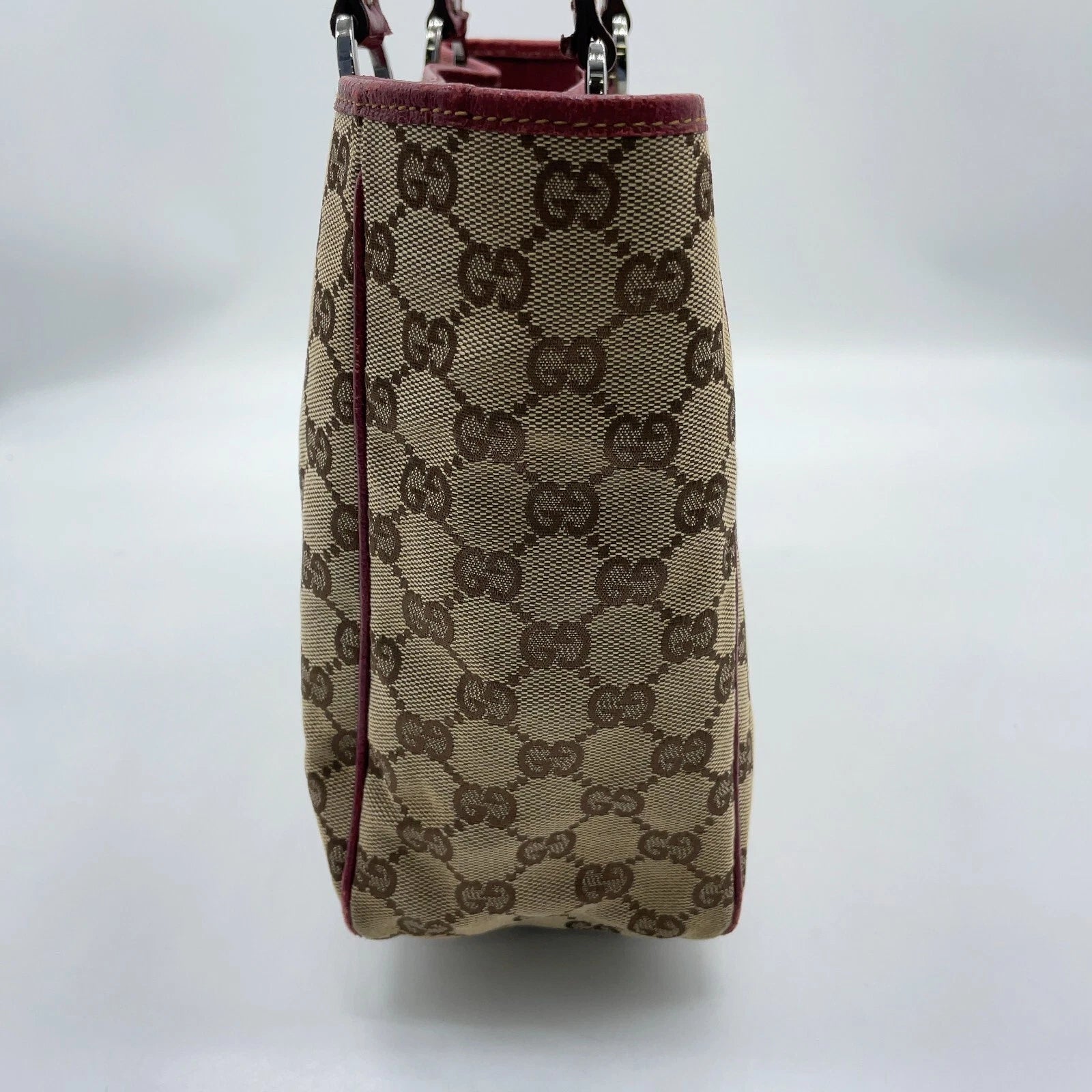 Gucci GG Canvas Leather Red Beige