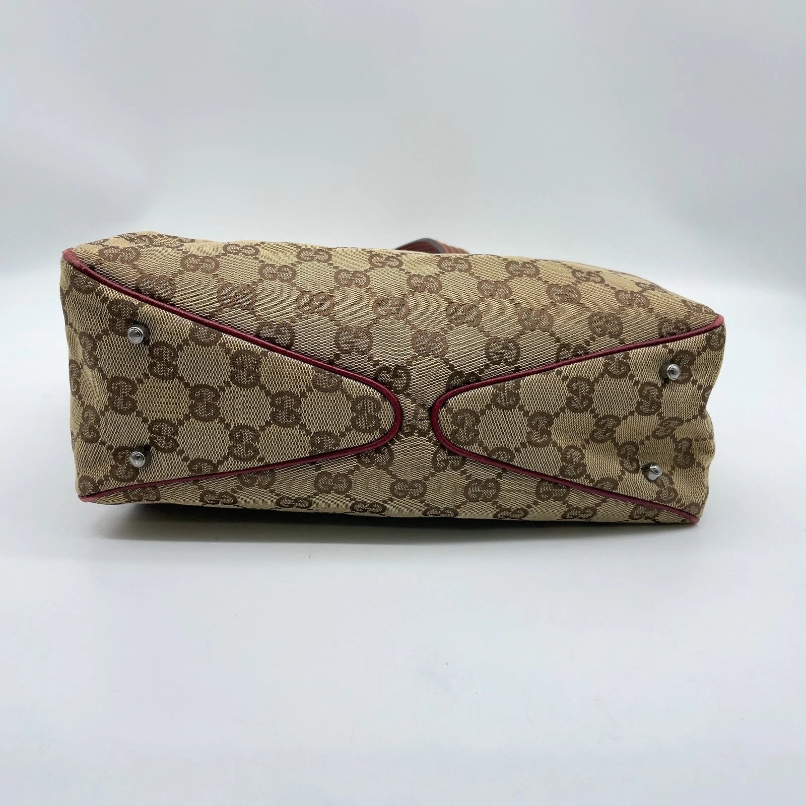 Gucci GG Canvas Leather Red Beige